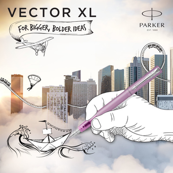 Ручка пір'яна Parker Vector XL Lilac CT Fountain Pen Синя (3026981597480)