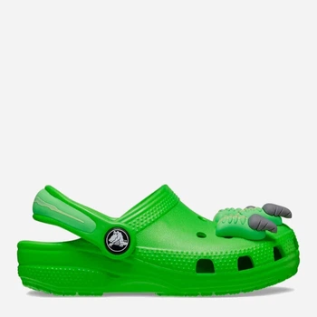 Детские кроксы-сабо для мальчика Crocs Classic I AM Dinosaur Clog T 209700-3WA 23-24 Зеленые (1962655433734)