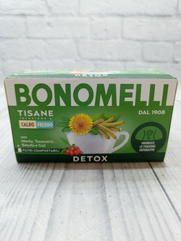 Чай очищення Bonomelli Detox з м'ятою кульбабою березою та ягодами годжі 16 пакетиків
