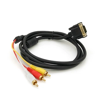 Кабель VGA (папа)-3RCA (папа) 1.5m Black/Red