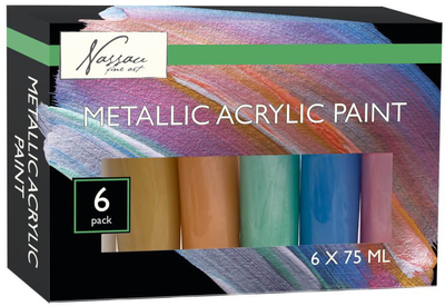 Zestaw farb akrylowych Nassau Fine Art Metallic 6 x 75 ml (8720257134595)