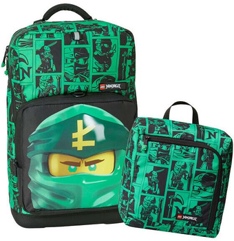 Шкільний набір Lego School Optimo Plus Ninjago Green Рюкзак + Спортивна сумка (5711013098131)