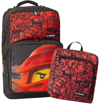 Шкільний набір Lego School Optimo Plus Ninjago Red Рюкзак + Спортивна сумка (5711013098148)