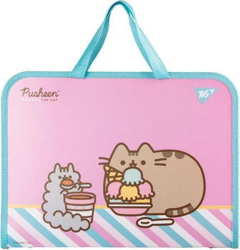 Папка-портфель YES Pusheen. Stormy FC на молнии с тканевыми ручками Розовая (5056574430311)