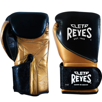 Боксерские перчатки Cleto Reyes High Precision Leather Training Gloves Black Gold (01E7.12.BKGD)