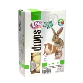 Лакомство для грызунов и кроликов Lolo Pets Дропсы медово-молочные 75 г LO-71035