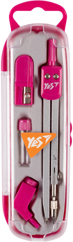 Циркуль YES 4 предмети Рожевий (5056574434166)