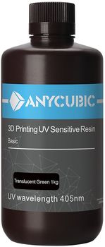 Базова смола Anycubic для 3D принтера Напівпрозора зелена 1 кг (SPTTG-102C)