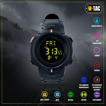 Часы тактические с компасом M-Tac Black