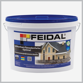 Силоксанмодифікована фасадна фарба Feidal Silikonharz Fassadenfarbe Optimal 10л Біла