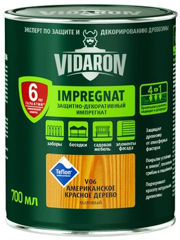 Пропитка для дерева Импрегнат Vidaron V06 американское красное дерево 0.7 л