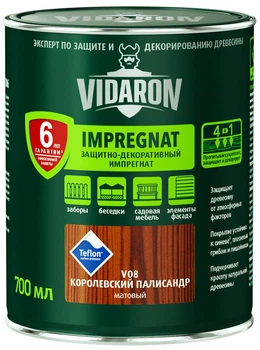 Пропитка для дерева Импрегнат Vidaron V08 королевский палисандр 0.7 л