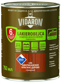 Лак тонирующий деревозащитный Лакобейц Vidaron L06 американское красное дерево 750 мл
