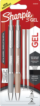 Zestaw długopisów żelowych Sharpie S-gel Steel Grey & Rose Gold Czarne 2 szt (3026981626432)