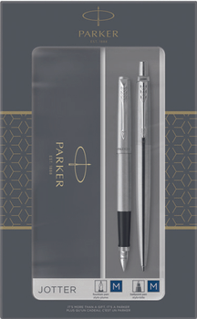 Zestaw Parker Jotter Stainless Steel CT Best Value Długopis + Pióro wieczne Niebieskie (3026980932589)