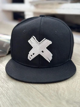 Кепка снепбек (Snapback) з хрестиком Чорний з білим 56-61р (9057)