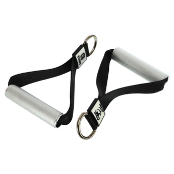 Ручки для эспандера и тренажера Ezous Aluminum Handles F-02-E комплектация 2шт Black-Silver