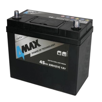 Аккумулятор автомобильный 45Ач 330А "+" слева 4MAX, BAT45/330L/JAP/4MAX