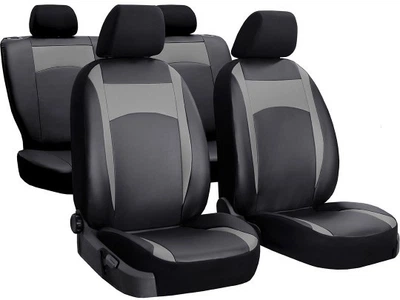 Авточехлы из эко кожи GEELY FC 2006-2011 (2002-2011) Pok-ter Desing Leather с серой вставкой