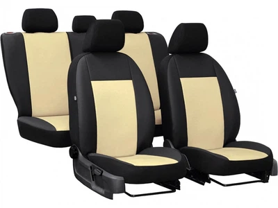 Авто чехлы из эко кожи GEELY CK 2006-2010 (2002-2011) Pok-ter Road с бежевой вставкой
