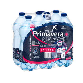 Упаковка мінеральної газованої води Primavera 1 л х 6 шт (5903978396340)