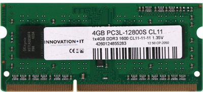 Pamięć Innovation IT SODIMM DDR3-1600 4096 MB PC3-12800 (4260124855283)