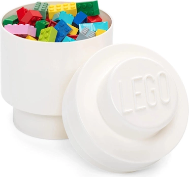 Pojemnik do przechowywania LEGO Storage Brick Round 1 Bily (40301735)