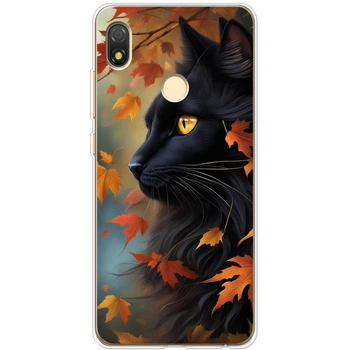 Силиконовый Чехол с Картинкой для Tecno Pop 3 Принт (Чёрный Кот) (44375-ysm007)