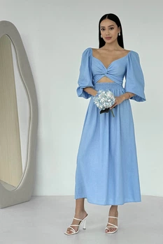 Двухстороннее платье Jadone Fashion Аскания XS-S голубое