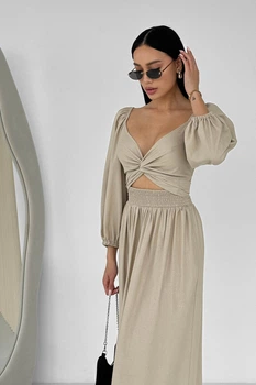 Двухстороннее платье Jadone Fashion Аскания M-L бежевое