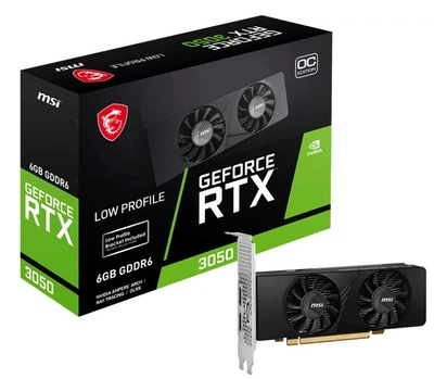 Відеокарта GF GeForce RTX 3050 6 GB GDDR6 Low Profile OC MSI (GeForce RTX 3050 LP 6G OC) Black