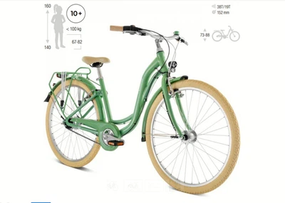 Велосипед для дівчинки від 10 років Puky SKYRIDE 26-7 Alu RETRO green Shimano Nexus-7 4875