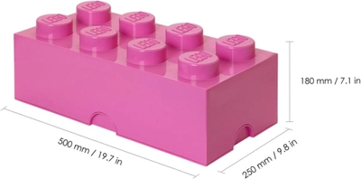 Pojemnik w kształcie klocka LEGO Storage Brick 8 Różowy (40041739)