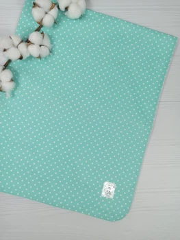 Детская непромокаемая пеленка 50х80 a.l.babybox Горох белый Мятный