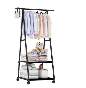Вешалка стойка органайзер для одежды металлическая THE NEW COAT RACK с полкой для обуви на колесах 160 х 55 х 42 см нагрузка до 20 кг