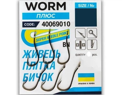 Крючок Optimist Worm плюс BN (живец, сплетня, бычок) №8 7шт