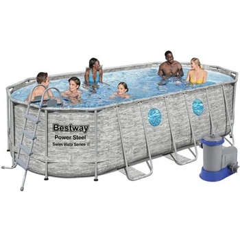 Бассейн каркасный с насосом Bestway 549х274х122 см, с лестницей, дозатором, тентом (IP-170511)