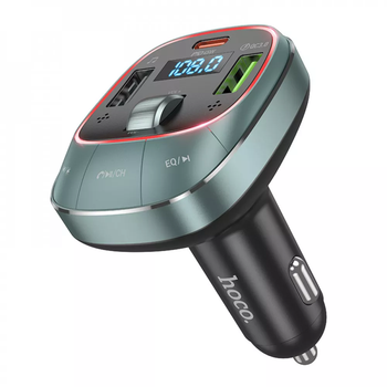 Автомобільний FM ФМ модулятор трансмітер з швидкою зарядною — Hoco E75 Bravery PD30W+QC3.0 — star space S5925BK3NL
