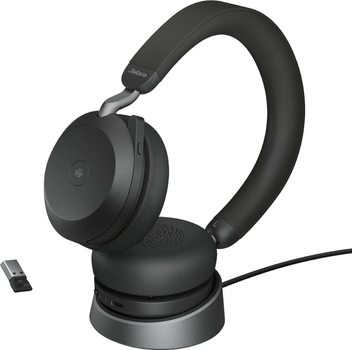 Słuchawki Jabra Evolve2 75 USB-A MS Teams with Desk Stand Black (27599-999-989)