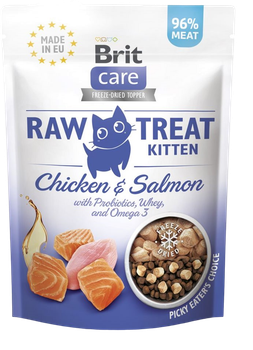 Лакомство для котят Brit Care Raw Treat Kitten Freeze-dried с курицей и лососем 40 г (8595602569533)
