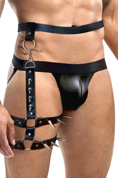 Мужские гартеры кожаные Art of Sex Serge XS/S/M Черный