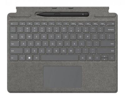 Klawiatura bezprzewodowa Microsoft Surface Signature Keyboard z piorem Surface Slim Pen 2 Commercial Platinium do Pro 8 / Pro X DE Grey (8X8-00065)