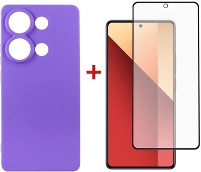 Комплект чохол для смартфона + скло DENGOS для Xiaomi Redmi Note 13 Pro 4G Purple (DG-KM-64)