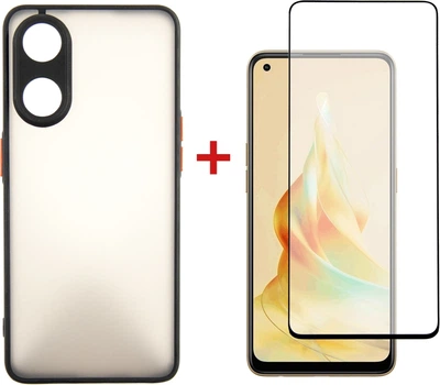 Комплект чехол для смартфона + стекло DENGOS для OPPO Reno 8T 4G Black (DG-KM-33)