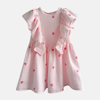 Детский летний муслиновый сарафан для девочки Babydream sarvolmedium25 110 см Розовый (ROZ6501037772)