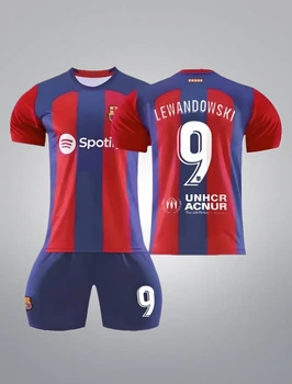 Форма футбольная детская Lewandowski (Левандовський) 9 Барселона 2024, 30-155-165, синій-червоний