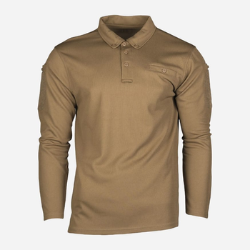 Тактична рубашка чоловіча MIL-TEC Tactical Long Sleeve Polo Shirt Quick Dry 10962019 3XL [1190] DARK COYOTE (4046872392610)