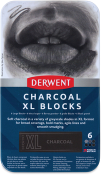 Zestaw bloków węglowych Derwent Charcoal XL Blocks 6 szt (5028252637053)