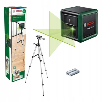 Лазерний нівелір Bosch Quigo green + штатив + батарейки (0603663C04)