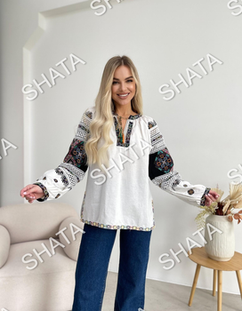 Жіноча вишиванка "Веснянка" S біла (5613)